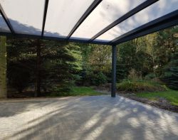 Nahaufnahme Doppelstegplatte opal für StarPort Stahlcarports