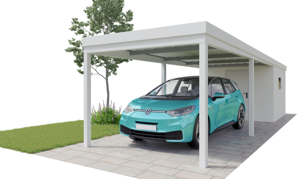 Konfigurator Basic Stahlcarport Einzel mit Abstellraum Konfigurator Basic Stahlcarport Einzel mit Abstellraum